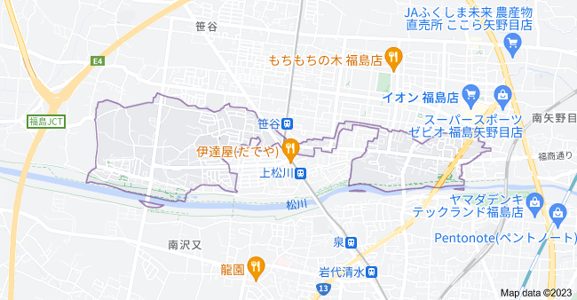 〒960-8251 福島県福島市北沢又の地図